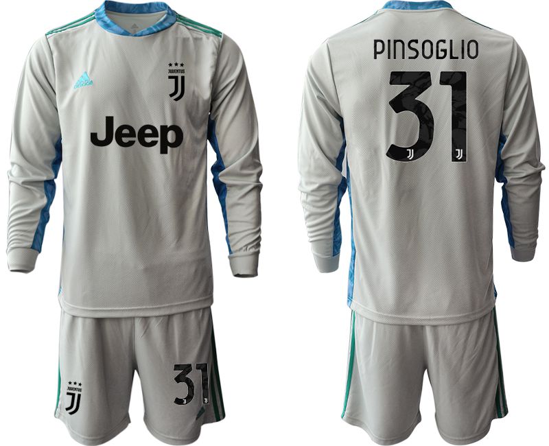 Men 2020-2021 club Juventus gray long sleeve goalkeeper #31 Soccer Jerseys